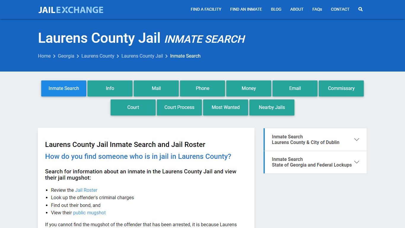 Inmate Search: Roster & Mugshots - Laurens County Jail, GA